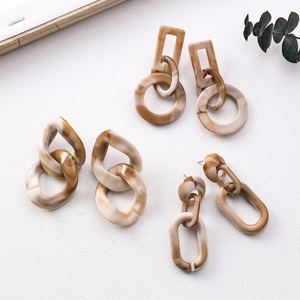 

new arrival acrylic irregular geometric round shape vintage earrings for women long earrings fashion accessory jewelry cel267, Silver