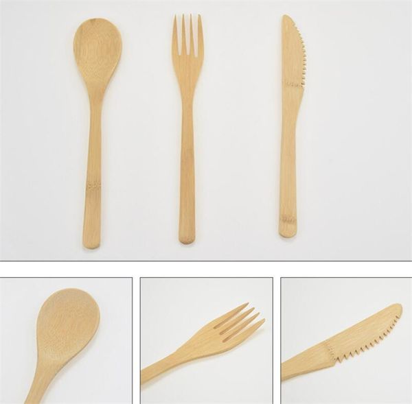 

новая столовая многоразовый элегантный ретро деревянные бамбуковый ножевые flatware с мешками посуда столовая ложка вилка палочками портатив