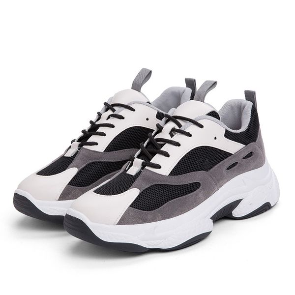 

2019 new flat heel men sports shoes breathable shoes male round head color matching lace up men's winter outdoor size 39-44, Black