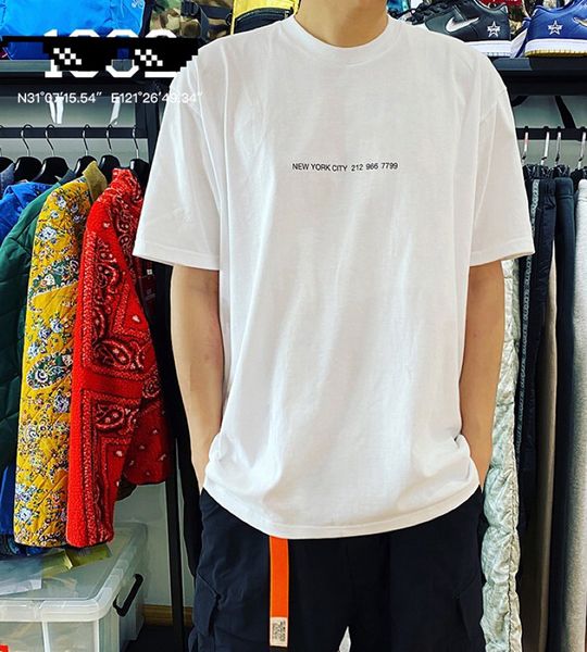 

Fashion Designer Mens Summer Casual T-shirts Brand Box Log0 Letters Print Tee New York City New Shop Style S M L XL