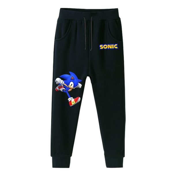 

sonic gray pants elastic children sports pants winter thick kids toddler cotton long pants boys girls trousers hot, Black