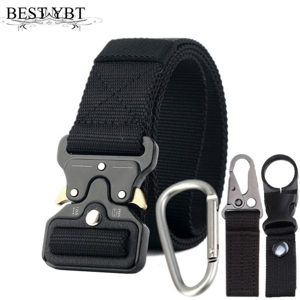 

ybt nylon belt alloy insert buckle belt tactical training multifunctional outdoor sport hook new, Black;brown