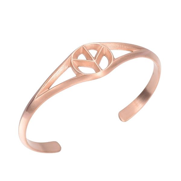 

ijb5108 rose gold peace sign shaped stainless steel cremation wristlet for ash souvenir bracelet with polishing memorial keepsake bracelet, Silver