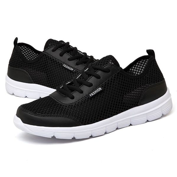 

plus size 35-48 breathable mesh running shoes for men women lightweight walking sports shoes lace-up casual lover sneakers