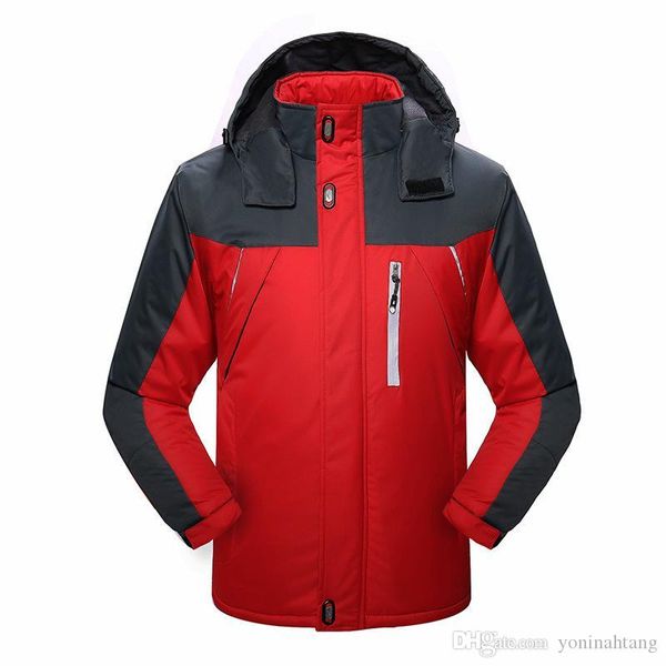 

winter parka men plus velvet warm windproof coats mens military hooded jackets sportswear outwear overcoat hiking clothes, Black
