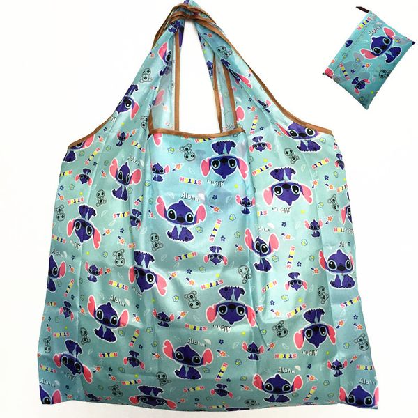 

foldable recycle shopping bag women travel shoulder grocery bags eco reusable floral fruit vegetable storage tote handbag