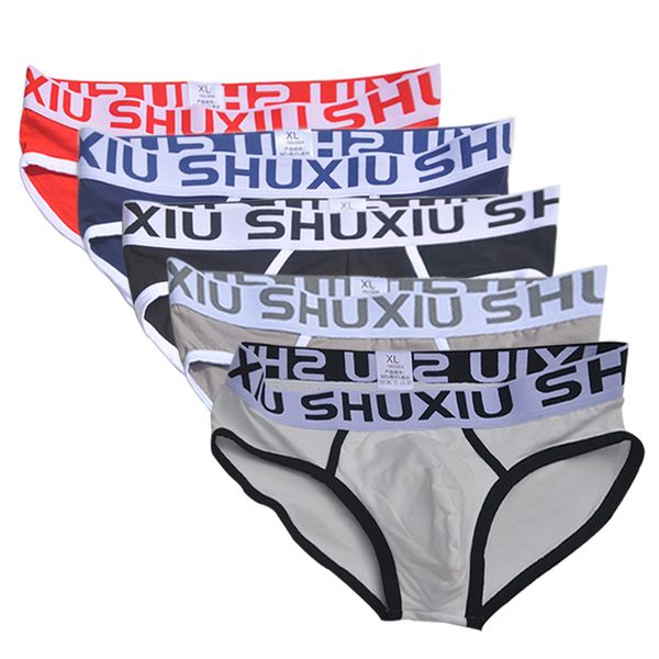 

dewvkv 5pcs/lot breathable mesh silk men's underwear new briefs men bamboo fiber mens bodysuit male comfortable solid underpants, Black;white