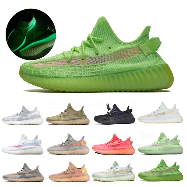 

lundmark pink glow in the dark clay black static clay running shoes womens trainers kanye west designer outdoor sneakers 36-45