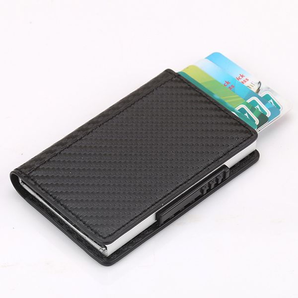 

men aluminum wallet with back pocket id card holder blocking mini slim leather