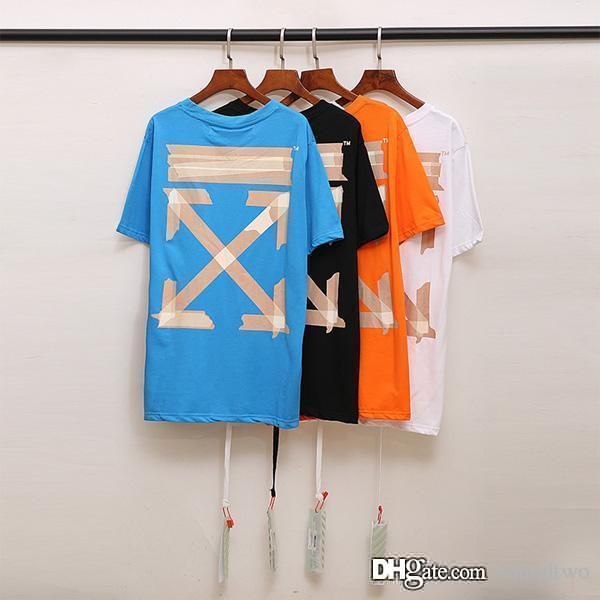

2020 letter arrow print t shirt men women green summer fashion casual street t-shirt off designer inkjet graffiti stripes white t shirt 0pgl, Black;brown