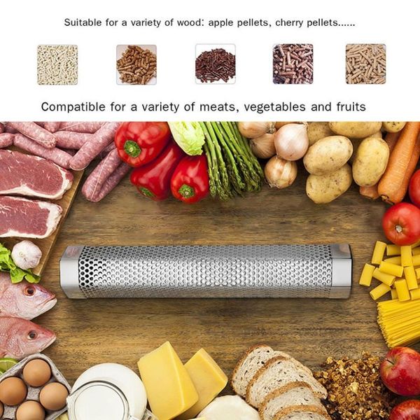 

bbq stainless steel accessories meshes perforated mesh smoker tube barbecue grill generator smoker filter tool