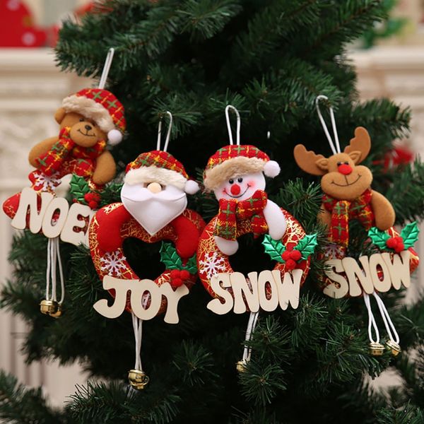 

2018 christmas tree pendant ornaments snowman santa claus reindeer xmas tree hanging decorations wall door hanging decor pro