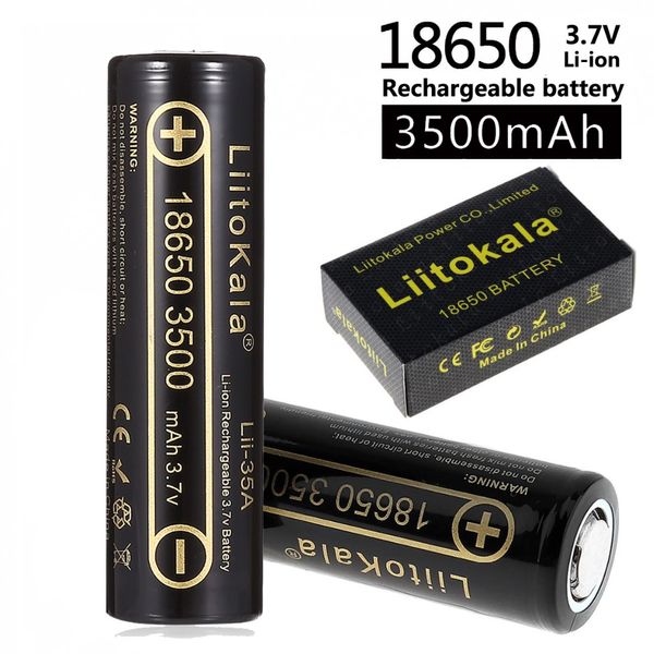 100% originale LiitoKala Lii-35A 18650 3500mAh 3.7V Batteria ricaricabile agli ioni di litio 10A Batteria al litio ad alto scarico per torcia