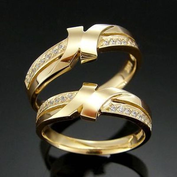 

japan simple design stainless steel plated gold zircon wedding rings for women girls party gifts jewelry anel bijoux anillos, Slivery;golden