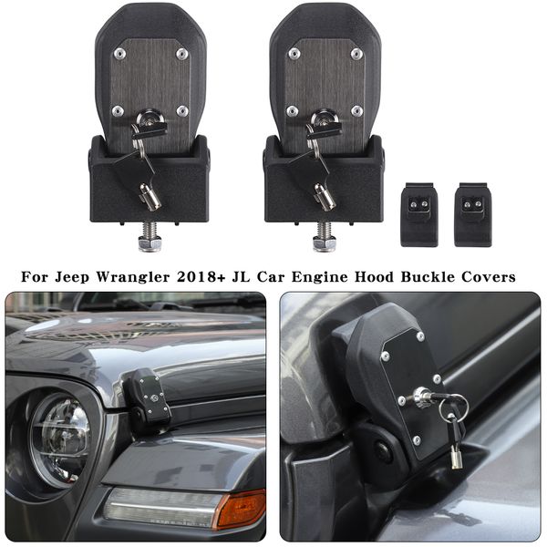 

hood lock catch latch decoration cover for jeep wrangler jl 18+ auto interior accessories