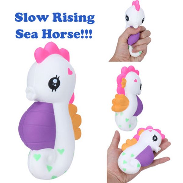

big novelty gag toys squishy slow rising sea horse cake decompression toy for big kids slow rising square bread cell phone straps for kids