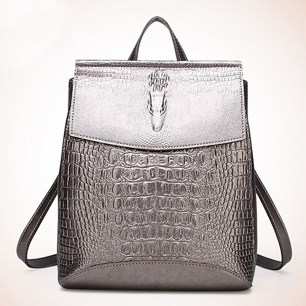 

muqgew women's backpacks alligator crocodile school bag waterproof anti-theft travel teenage leather bag mochila mujer backpacks t20032
