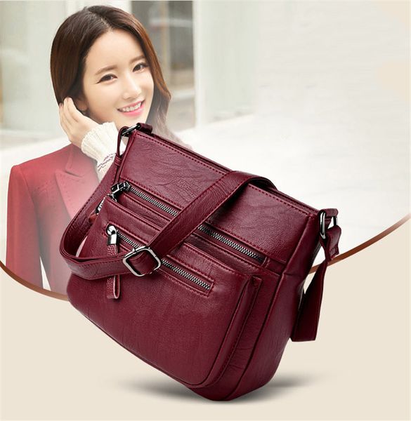 

fashion women leather crossbody bags 2018 luxury female designer shoulder bag leisure tote for lady shoulder bag
