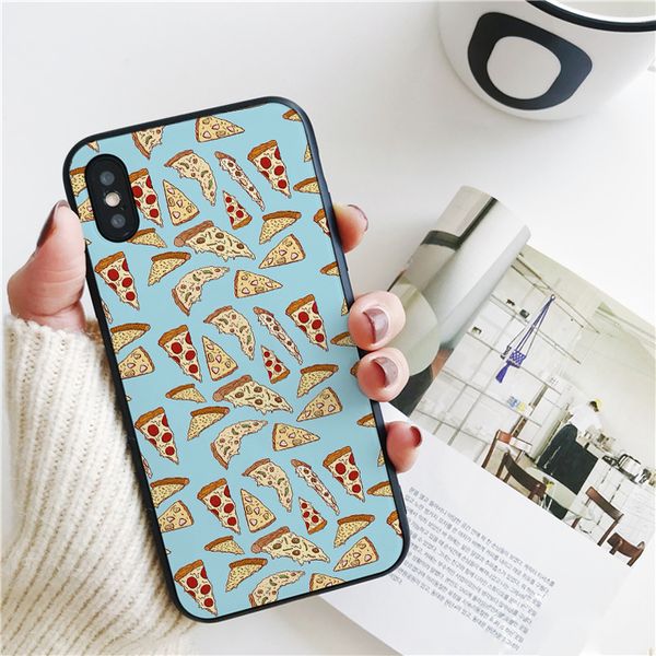 

coque luxury blue pizza cover for iphone 11 pro xs max xr case for iphone 8 7 6s plus 5s se 5 case soft silicone cover.