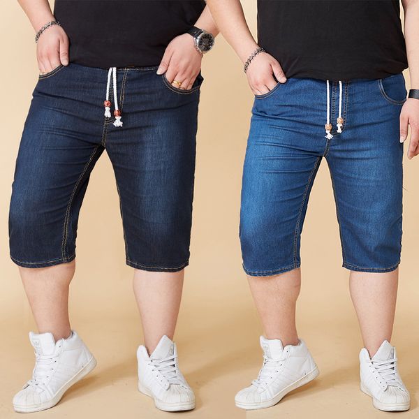 

jeans shorts men fashion brand clothing bermuda male summer board shorts breathable denim male half overrall, Blue