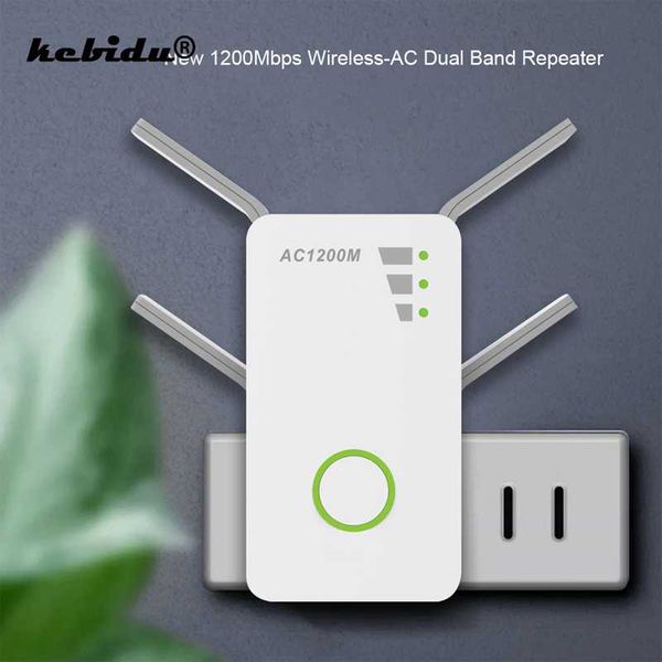 

kebidu 2.4ghz 5ghz dual band ap 1200mbps wireless wifi range ac extender router wps with 4 external antennas