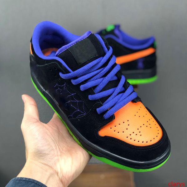 

хэллоуин sb dunk ночь озорства светящиеся кроссовки черный оранжевый корт фиолетовый зеленый мужчины женщины мода макает дизайнерские кроссо