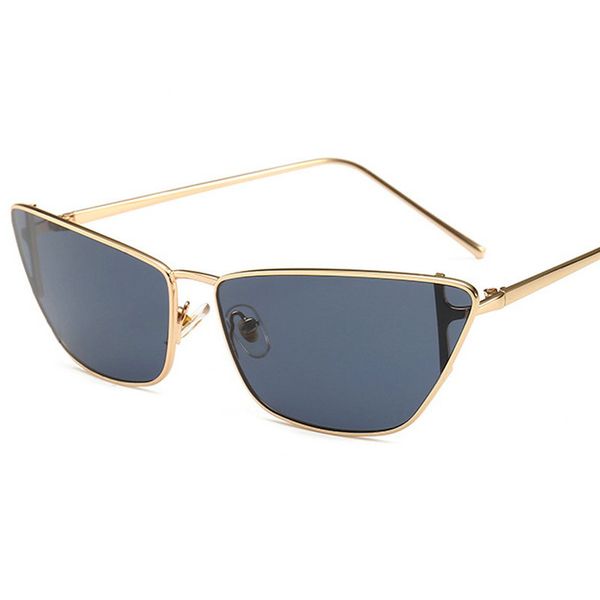 

cat sunglasses women female triangle metal sun glasses for ladies 2018 brand designer eyewear hip hop party sunglasses fml, White;black