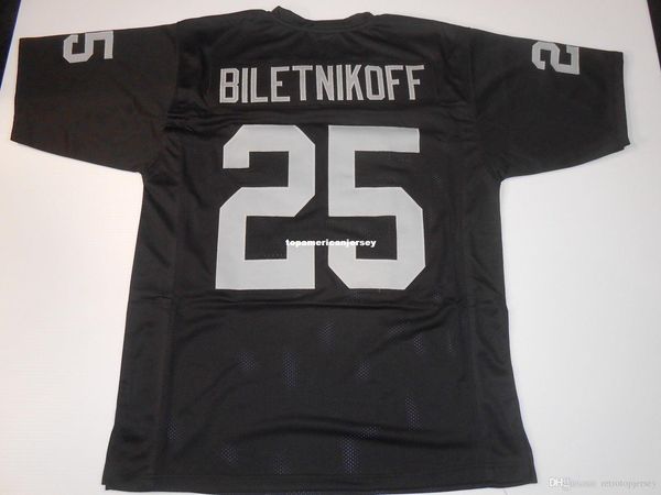 

retro custom sewn stitched #25 fred biletnikoff black mitchell & ness jersey s-5xl,6xl men's football jerseys rugby, Black;blue