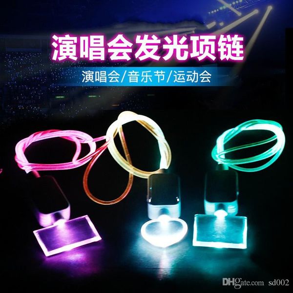 

led illuminate necklace flash acrylic pendant party supplies dance power persistence plastic colorful music festival 4 5hl c1