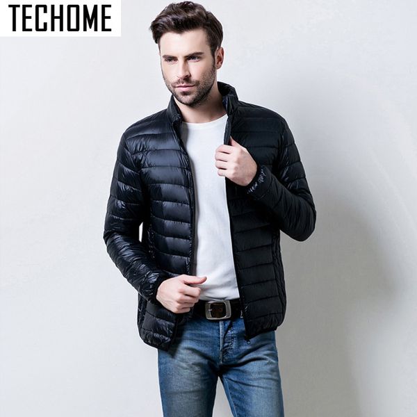 

down parkas fashion mens collar outerwear thin coat 5xlm 6xl autumn winter-duck jacket ultra light men coat waterproof #yrf589kg, Black