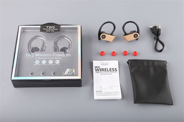 

W2 TWS True Wireless Спорт Наушники Bluetooth Музыкальная гарнитура Скошенные вкладыши Дизайн