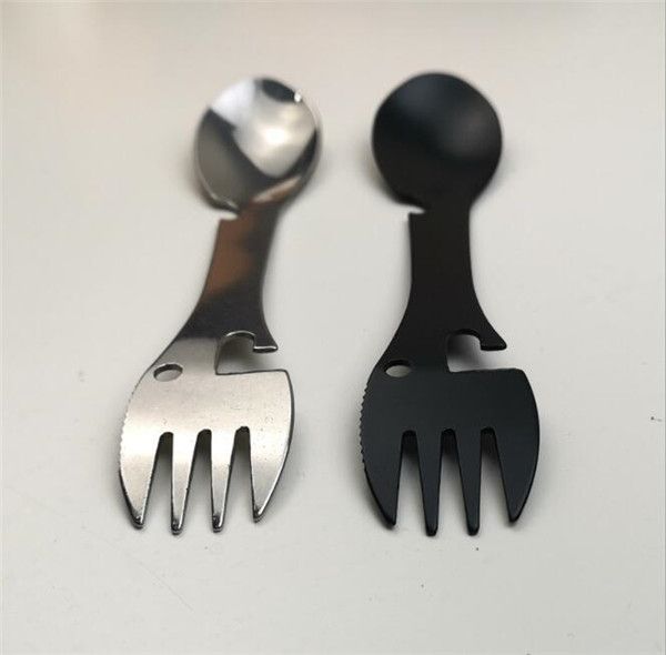 

tableware spoon multi tool can opener flatware portable bottle cutlery multitool camp utensil fork spork stainless steel picnic