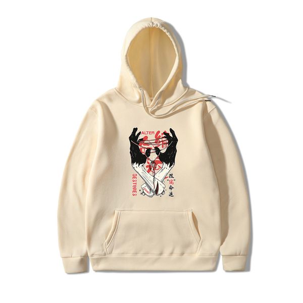 

2020 adapting fate print bluzy meskie hoodies men/women hooded sweatshirts 2019 new harajuku hip hop hoodies japanese hoodie men, Black