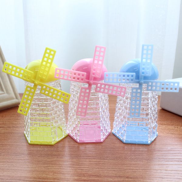 

12pcs/lot small windmill toy box children birthday candy box plastic candy