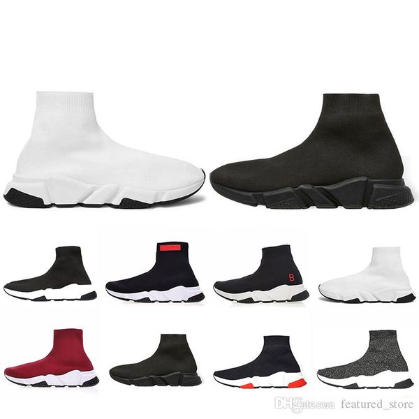 

Новый дизайнер скорость тренер люксовый бренд обувь balenciaga shoes men women черный белый красный плоский мода носки сапоги кроссовки модельер тренеры Бегун