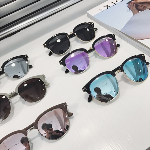 

дизайн марка 2020 горячая продажа половина кадра солнцезащитные очки женщин мужчины солнцезащитные очки на открытом воздухе вождения очки uv, Blue