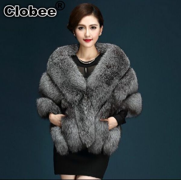 

2019 latest winter faux fur coats luxury fur imitation poncho bridal wedding dress shawl cape women vest coat, Black
