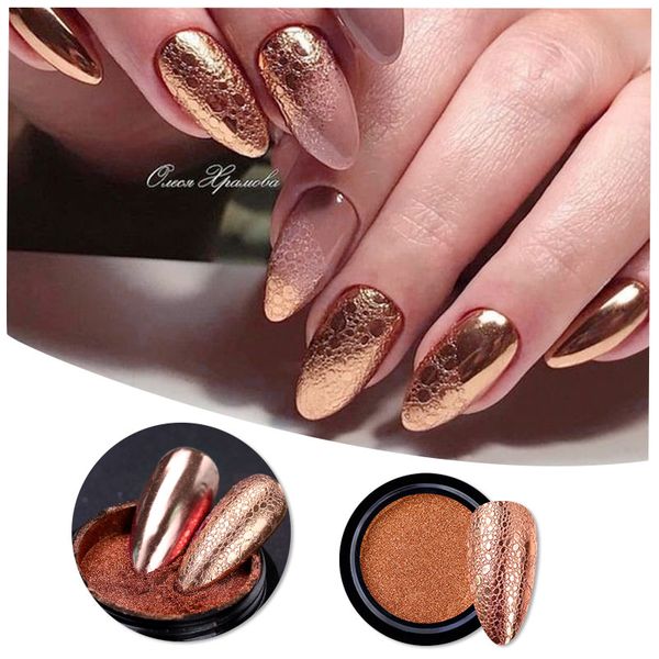 

nail glitter 1box mirror powder art chrome pigment bubble nails polishing rubbing dust manicures decorations, Silver;gold