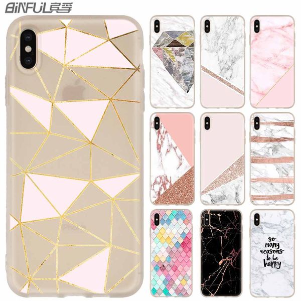 

phone cases silicone soft cover for iphone xi r 2019 x xs max xr 6 6s 7 8 plus 5 4s se chic pink marble pretty