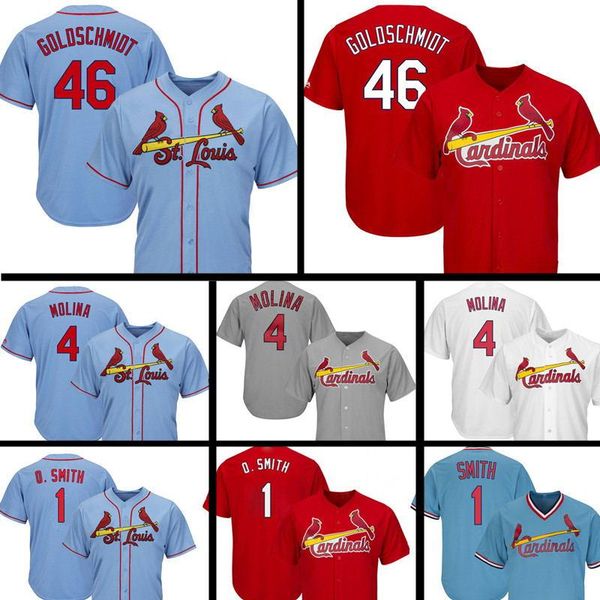 

Cardinals Paul Goldschmidt Jersey St. Louis Yadier Molina Ozzie Smith Dexter Fowler stitched Logos Baseball Jerseys