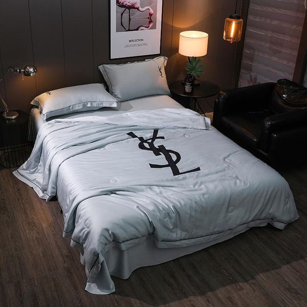 2019 Light Blue Pink Comforters Sets Embroidery Design Y Letter