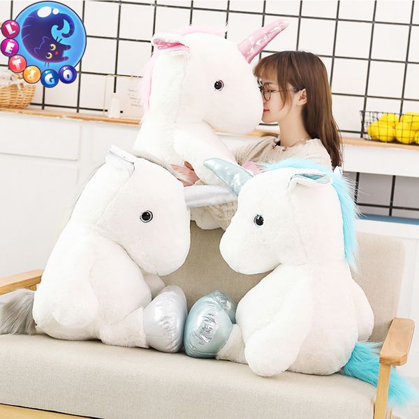 

1pc 60 80cm kawaii unicorn plu h toy giant tuffed animal hor e toy for children oft doll home decor lover birthday gift