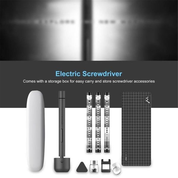 

new wowstick 1f+ mini electric screwdriver rechargeable cordless power screw driver kit with led light lithium battery
