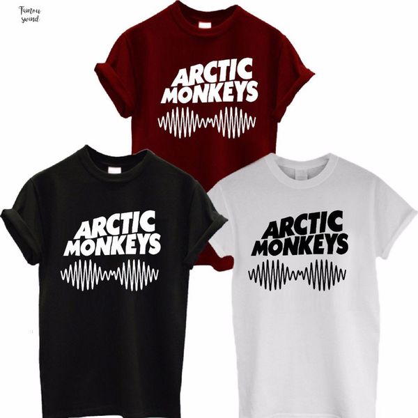 

обезьяны sound wave футболка tee top rock band концертный альбом tshirt high shirt unisex больше размер и цвет a112, White