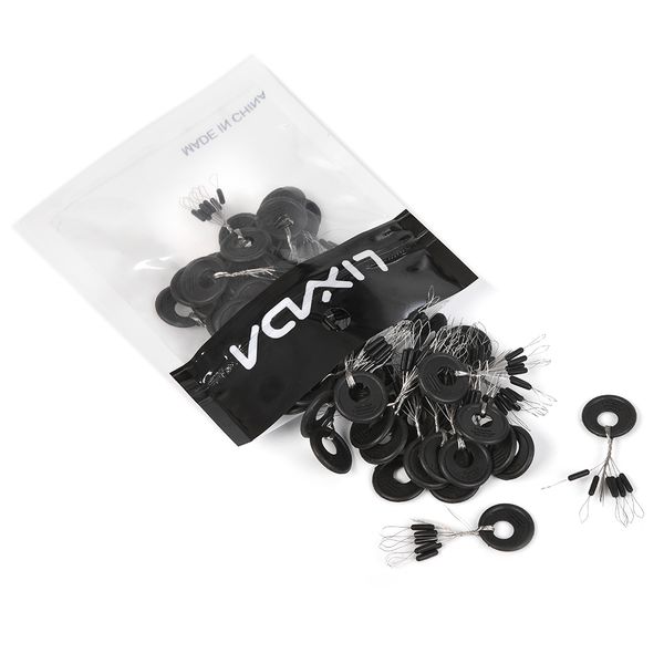 

lixada 50pcs black rubber ser fishing float space bean ser float line sers s