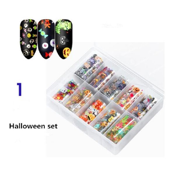 

festival decorations christmas halloween theme nail art diy stickers 10pcs/set 3d nail art tool manicure tool wraps, Black