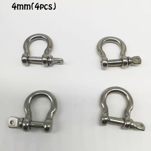 

4mm , 4pcs stainless steel bow shackles for survival bracelets shackle