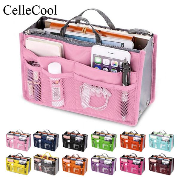 

insert bag women nylon travel insert organizer handbag purse large liner lady makeup cosmetic bag travel female tote