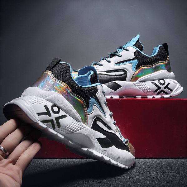 

color matching men's fashion casual shoes trend breathable wear running sports shoes comfortable light men's spring autumn, Black