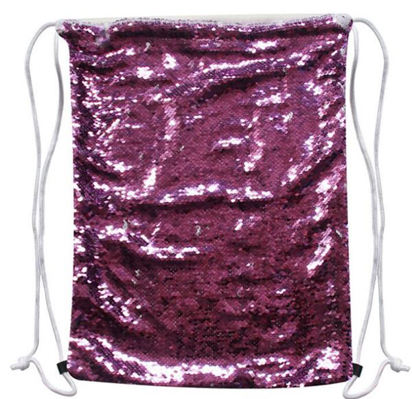 45x35 cm Sublimação Magia Lantejoulas Sacos de Cordão Mochila Em Branco Esportes Ao Ar Livre Glitter impressão de transferência quente DIY Consumíveis